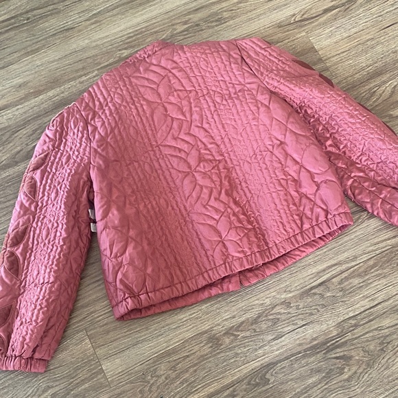 NWT Free people Quinn quilted jacket. Size XL mauve maroon - Picture 12 of 12